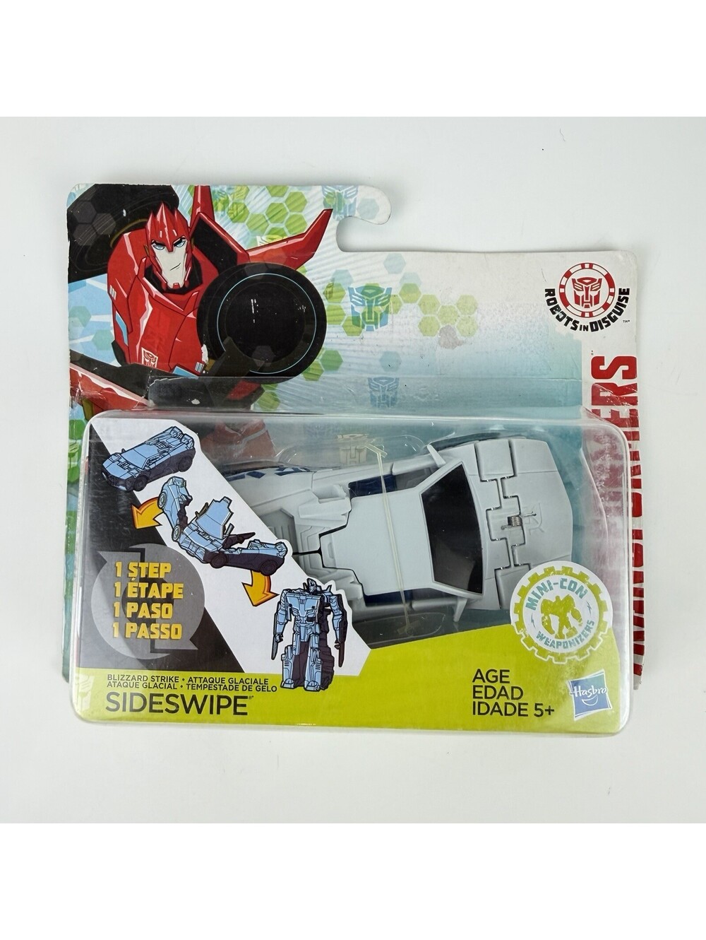 Transformers ROBOTS in DISGUISE One Step Blizzard Strike SIDESWIPE NEW Open Box